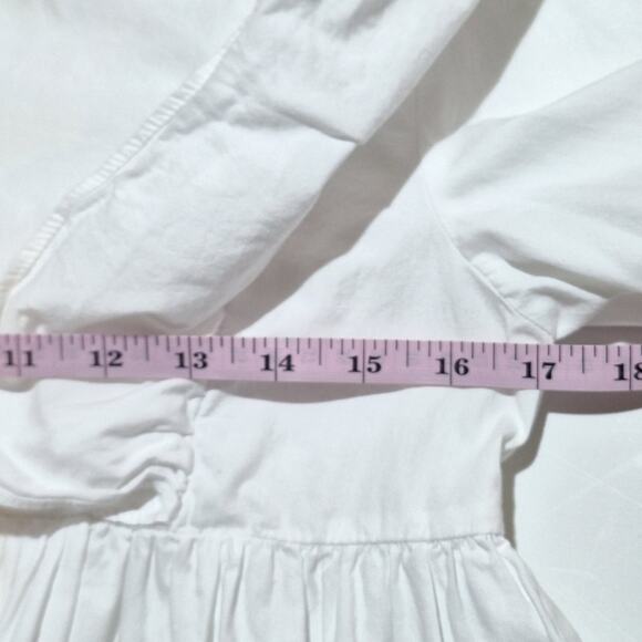 Zara Crop Top Women XS White Ruffled Keyhole Coastal Cowgirl Boho Western Beachy - Picture 4 of 7